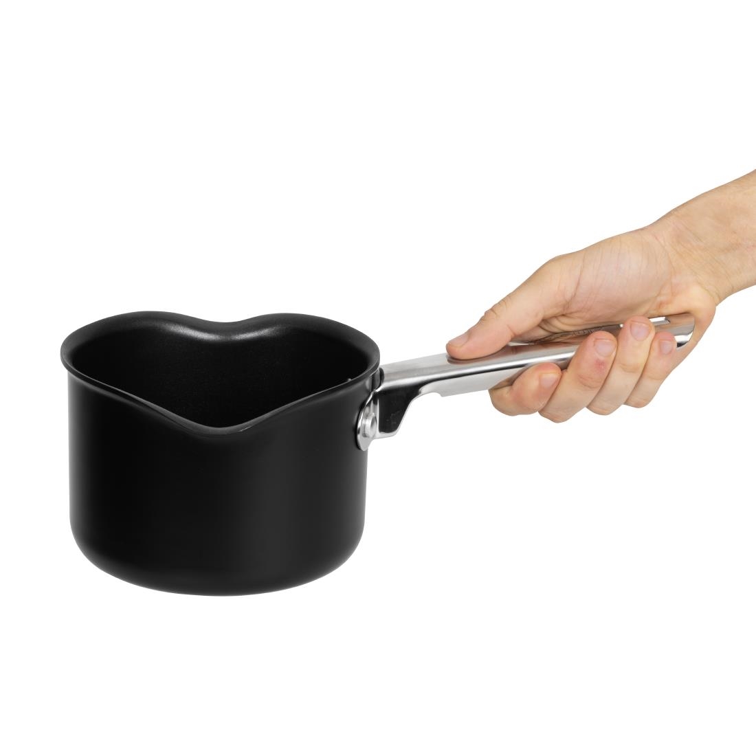 Petite Casserole à Lait Antiadhésive 10 Cm - Bec Verseur - Alliage Aluminium émaillé - Poignée Ergonomique Casserole En Inox