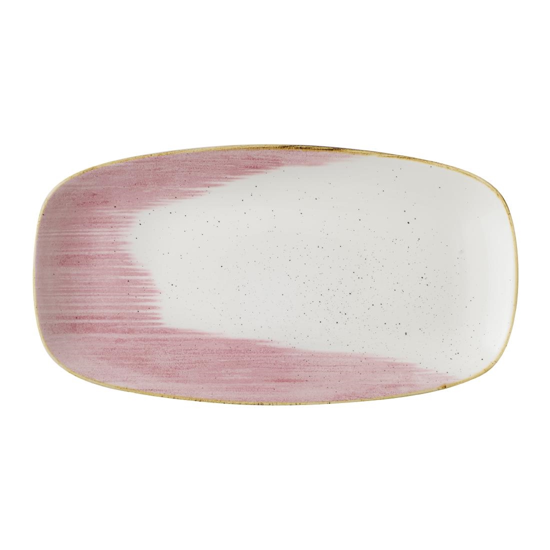 Churchill Pink Stonecast Accents Chefs Oblong Plates Petal 355X189mm (6 Pack)