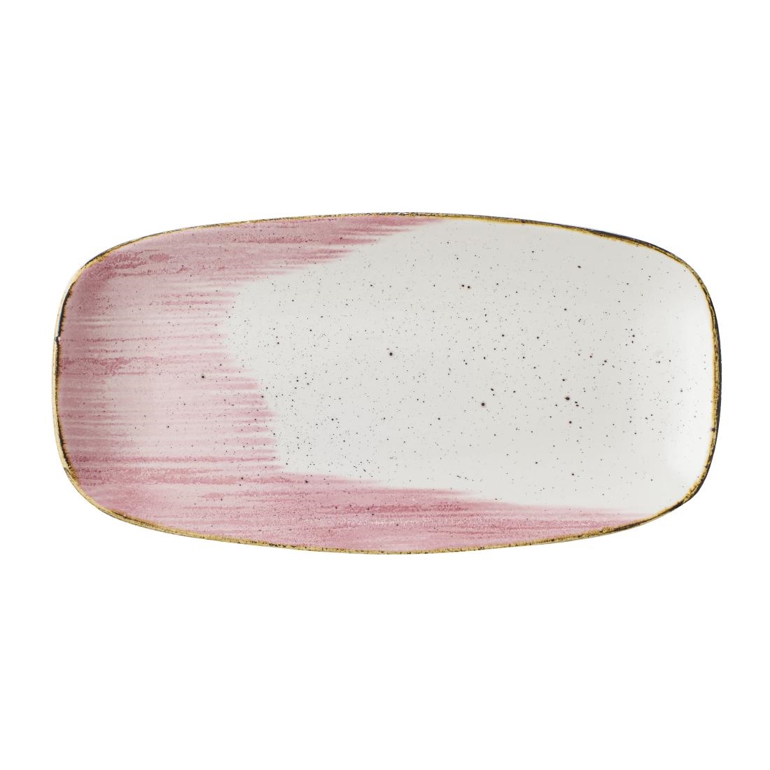 Churchill Pink Stonecast Accents Chefs Oblong Plates Petal 298X153mm (12 Pack)