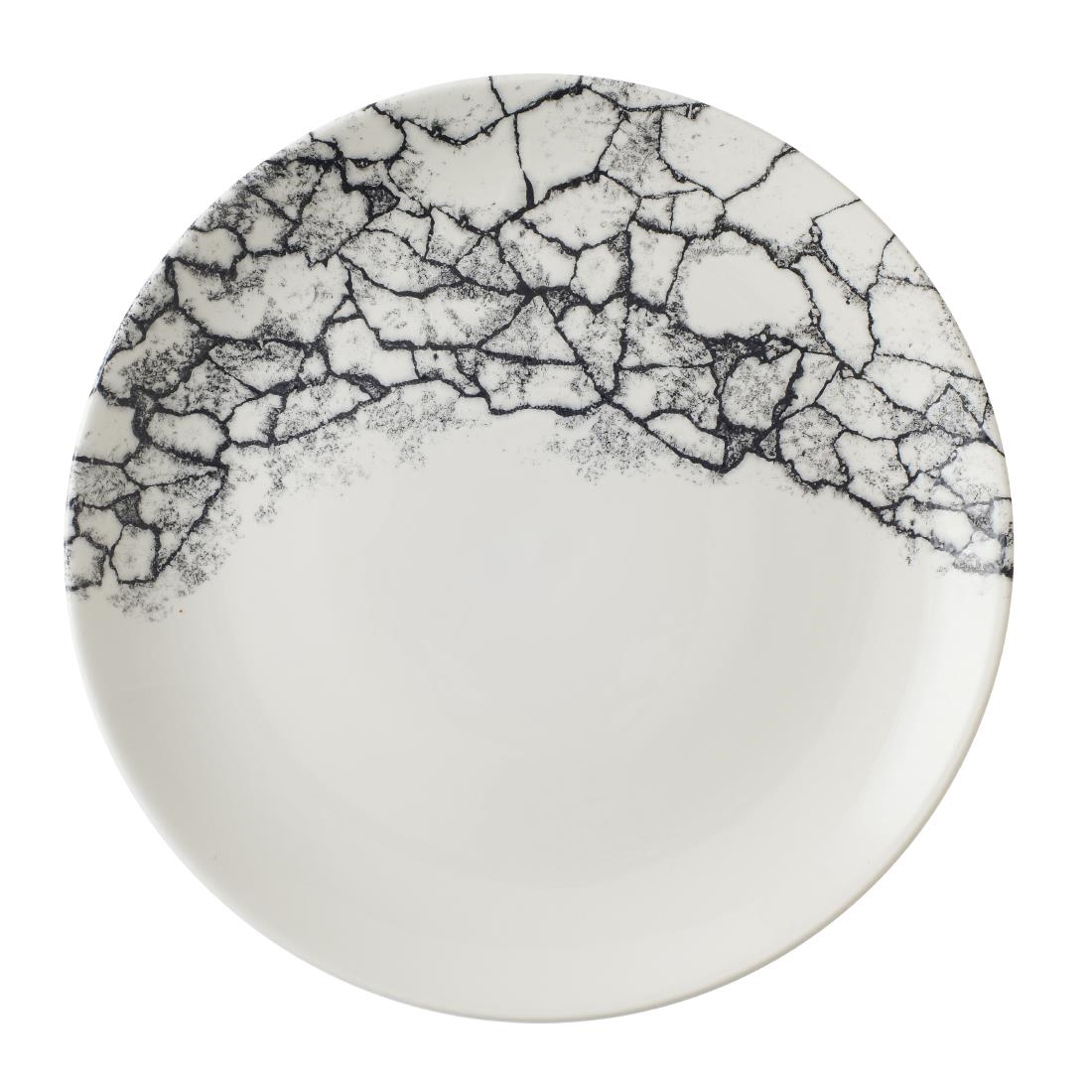 Churchill Black Kintsugi Accents Evolve Coupe Plates Quartz 260Mm (12 Pack)
