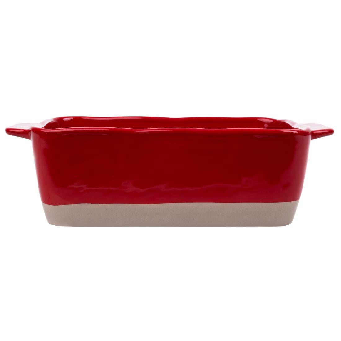 Olympia Red And Taupe Ceramic Roasting Dish 2.5Ltr