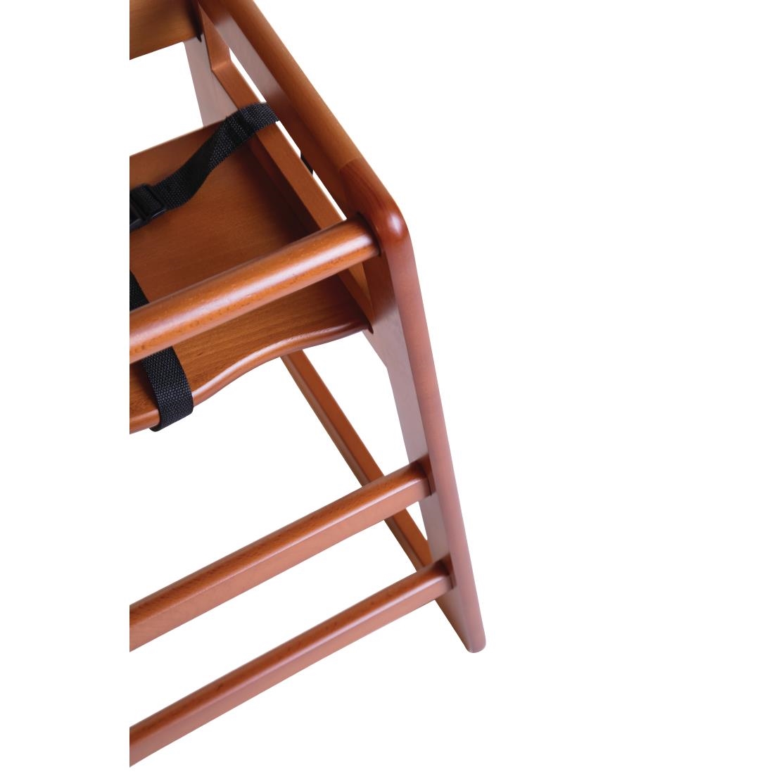 Bolero Wooden Highchair Seat in Dark Wood Finish - 750(H)x510(W)x510(D)mm