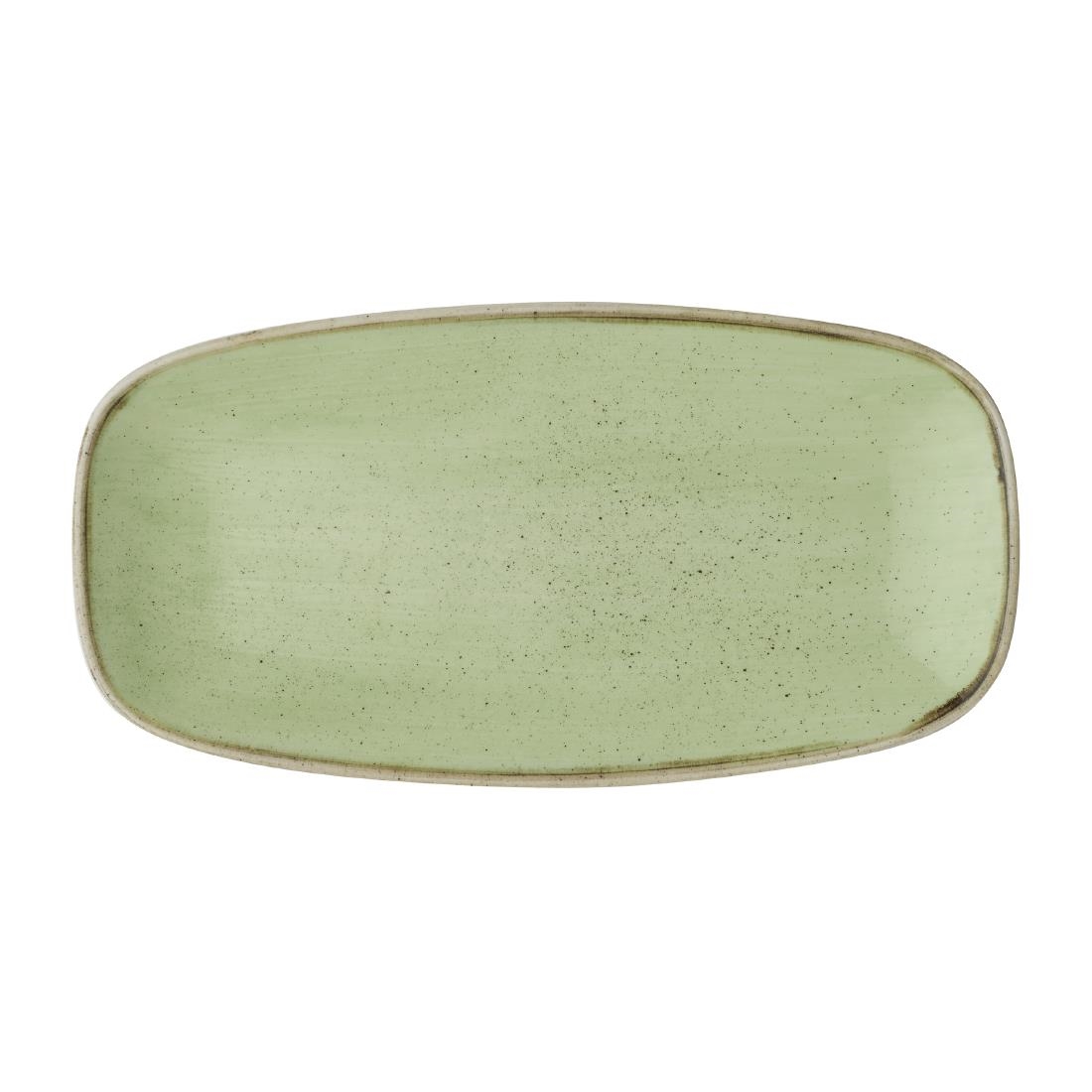 Churchill Green Stonecast Sage Chefs' Oblong Plates 298Mm (12 Pack)