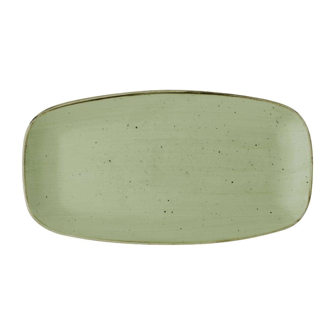 Churchill Green Stonecast Sage Chefs' Oblong Plates 355Mm (6 Pack)