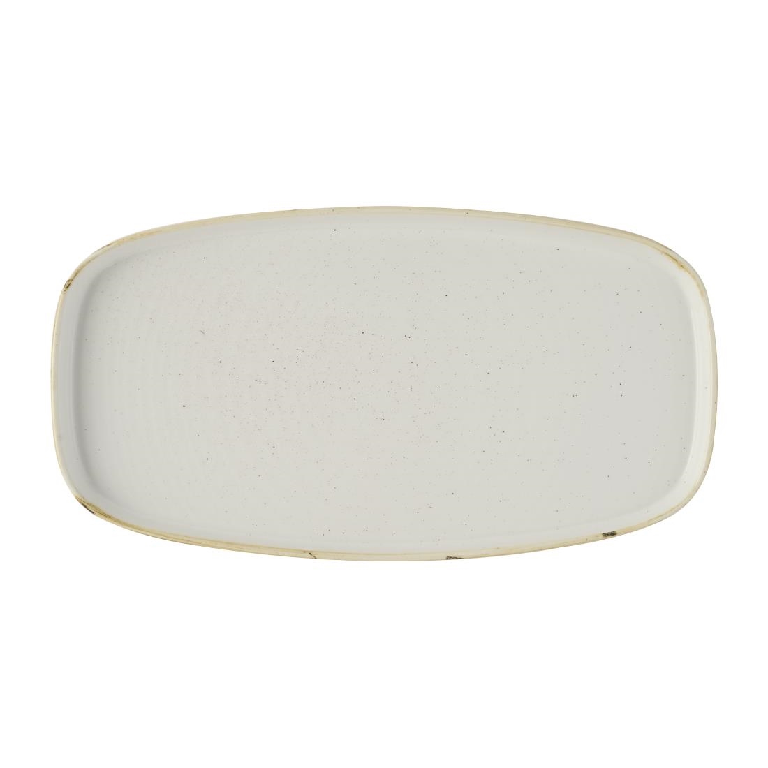 Churchill White Stonecast Barley Chefs' Walled Oblong Plates 350Mm (6 Pack)