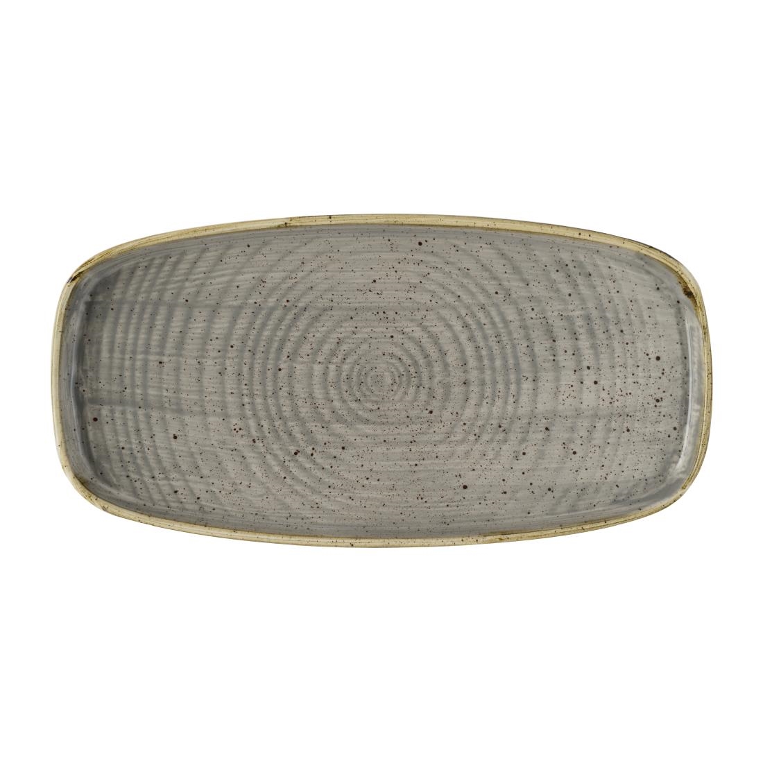 Churchill Grey Stonecast Peppercorn Chefs' Walled Oblong Plates 300Mm (12 Pack)