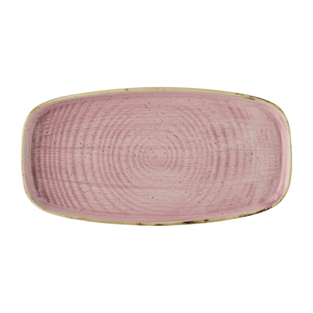 Churchill Pink Stonecast Petal Chefs' Walled Oblong Plates 350Mm (6 Pack)