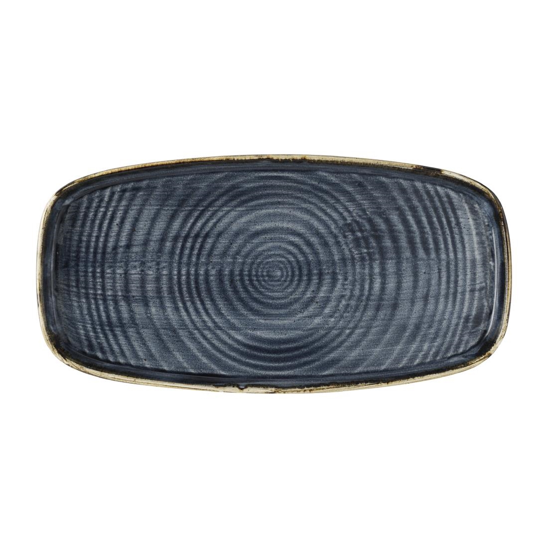 Churchill Blue Stonecast Berry Chefs' Walled Oblong Plates 300Mm (6 Pack)