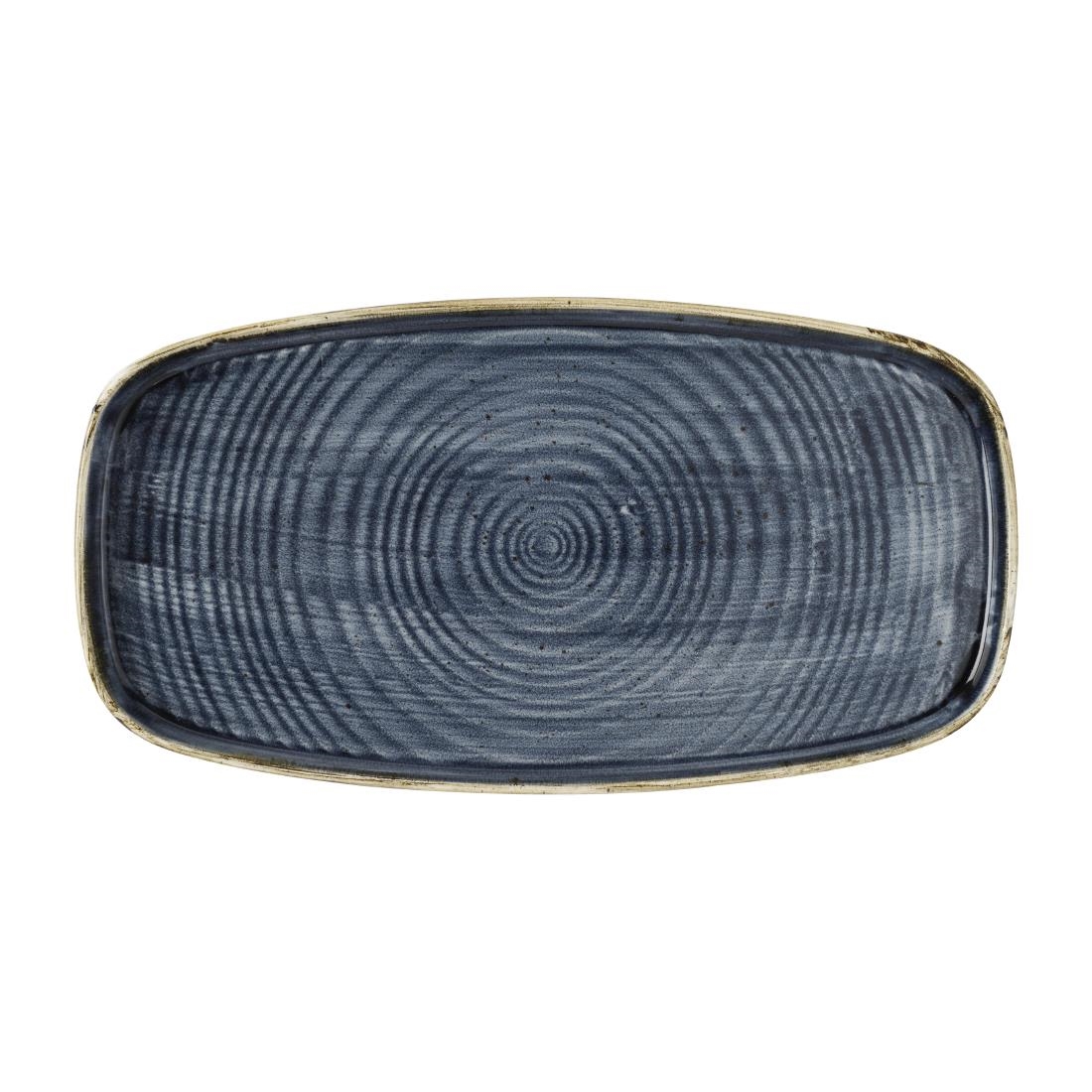 Churchill Blue Stonecast Berry Chefs' Walled Oblong Plates 350Mm (6 Pack)