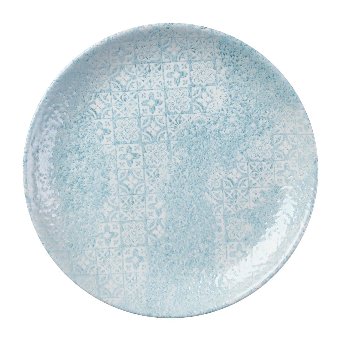 Churchill Blue Vintage Prints Med Tiles Aquamarine Coupe Plates 217Mm (12 Pack)