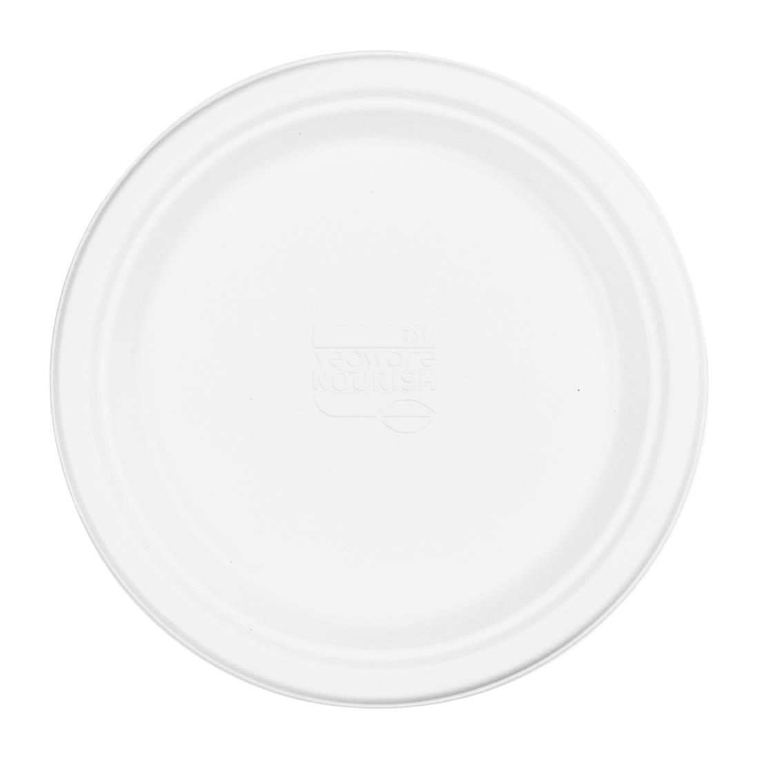 Vegware Beige Compostable Nourish Moulded Fibre Plates White 226Mm (500 Pack)