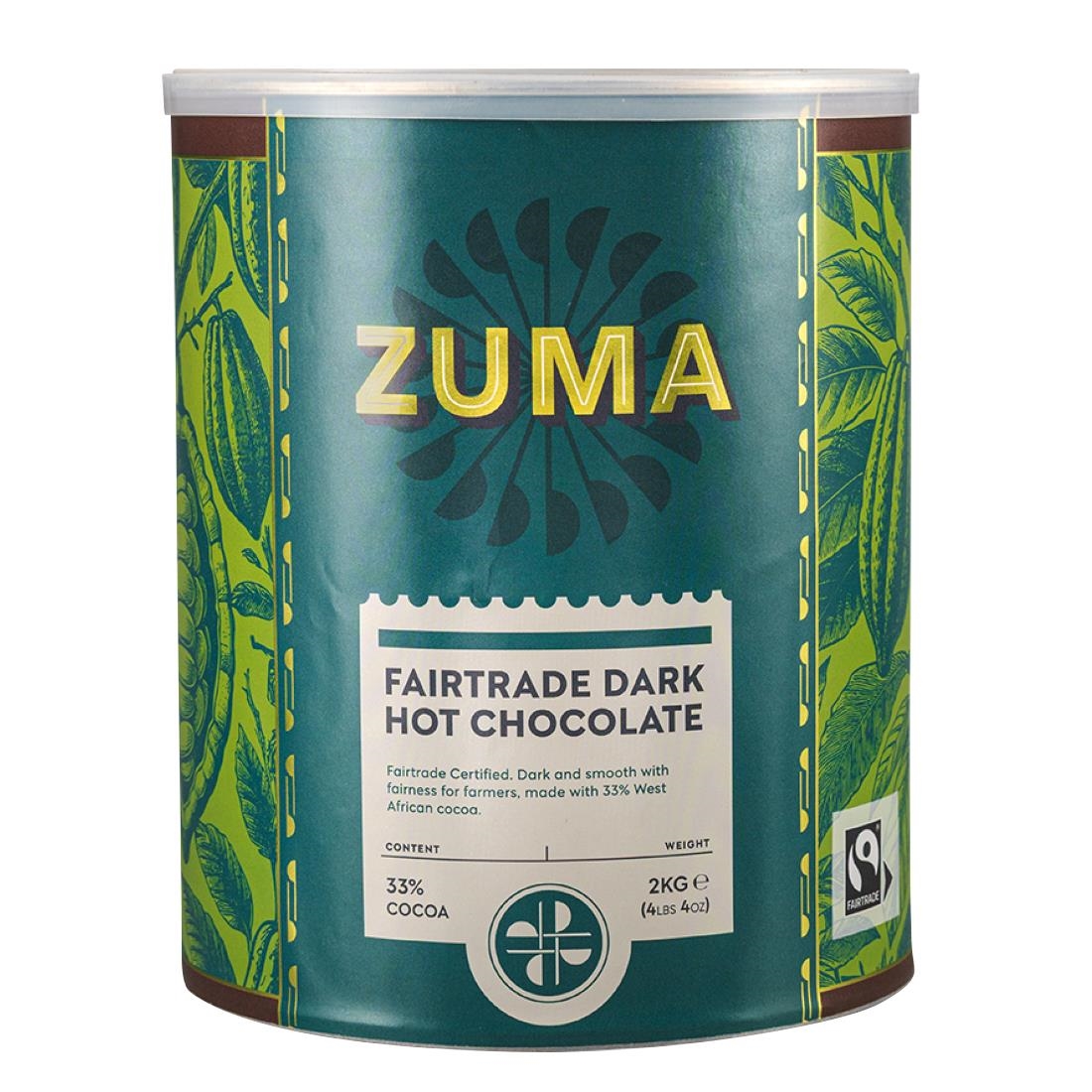 Zuma Dark Fairtrade Hot Chocolate (33% Cocoa) 2Kg Tin