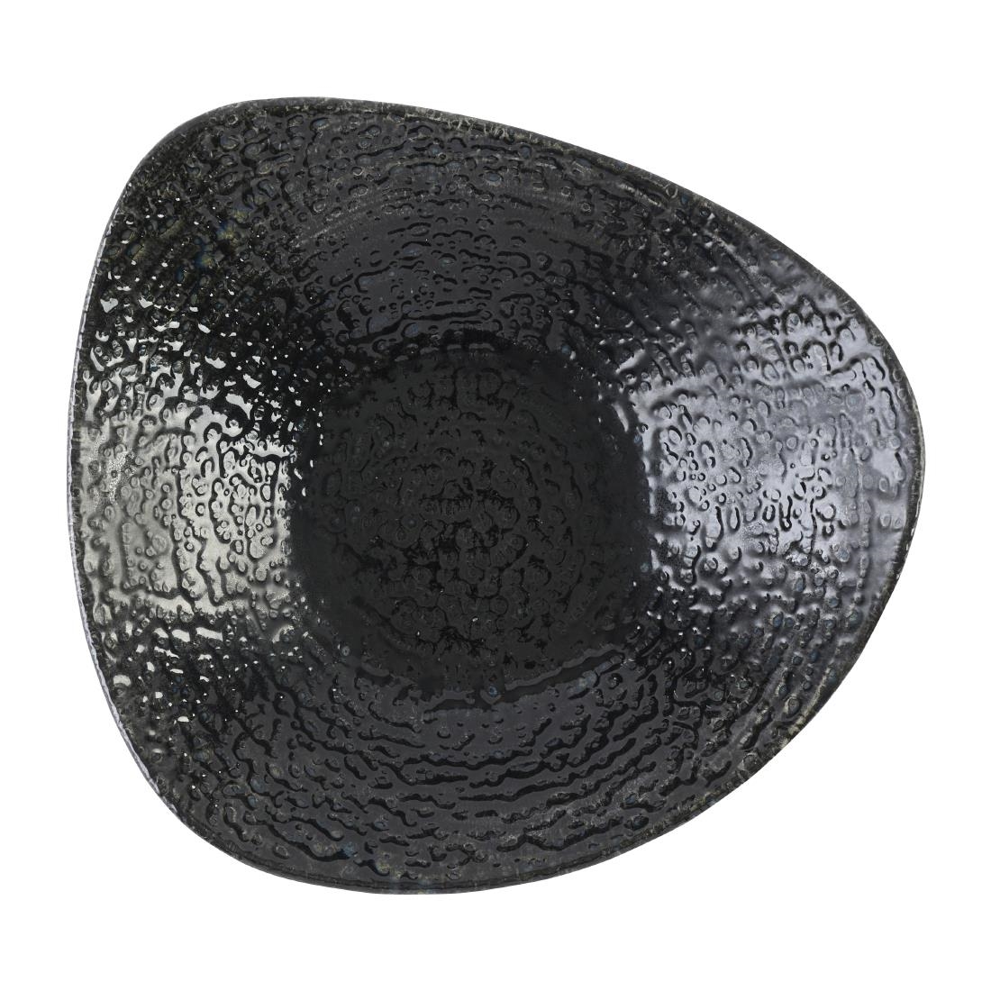 Churchill Super Vitrified Black Churchill Studio Prints Homespun Chroma Carbon Triangle Bowls 235Mm (12 Pack)