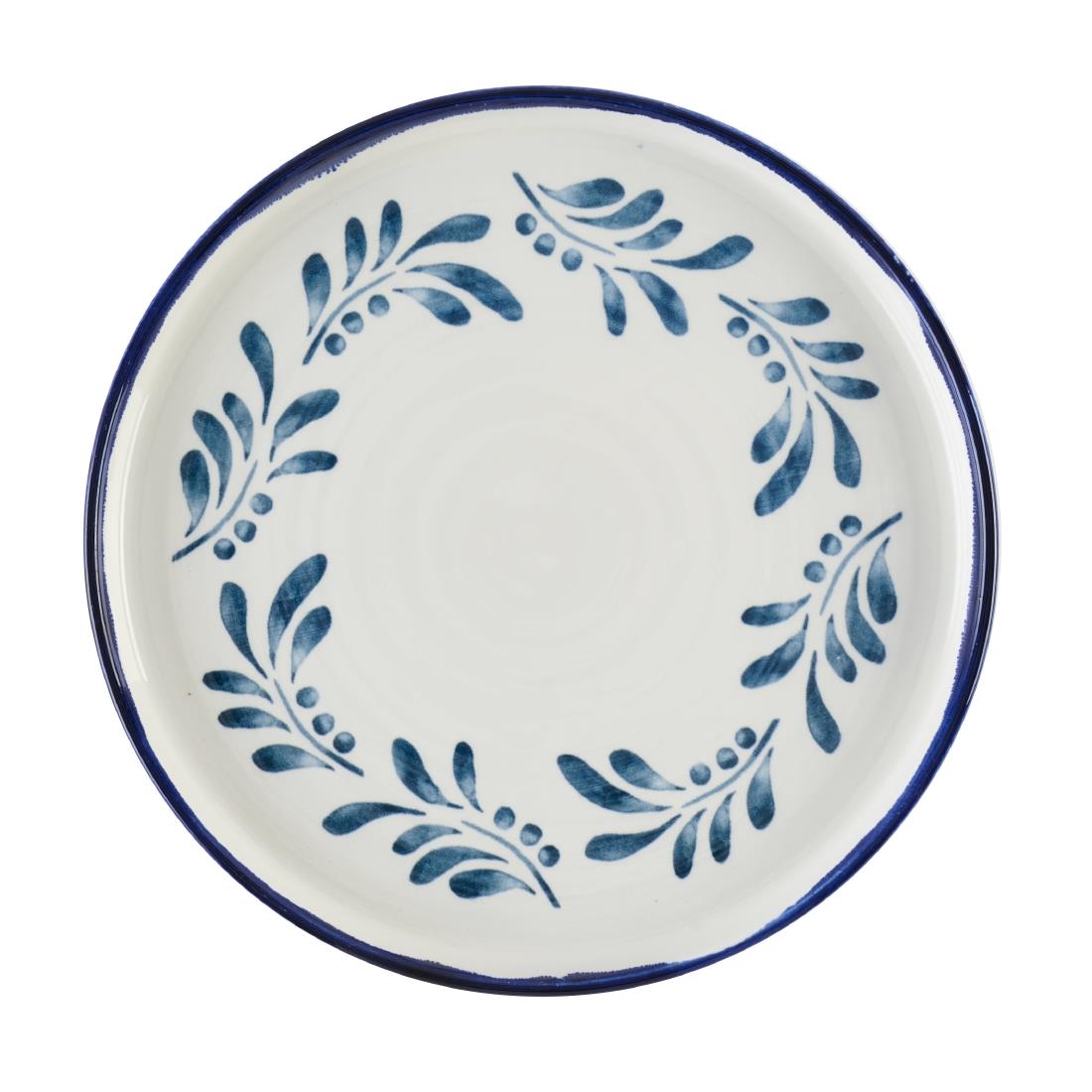 Churchill Patterned Dudson Harvest Mediterranean Blue Round Walled Plate 210Mm (6 Pack)