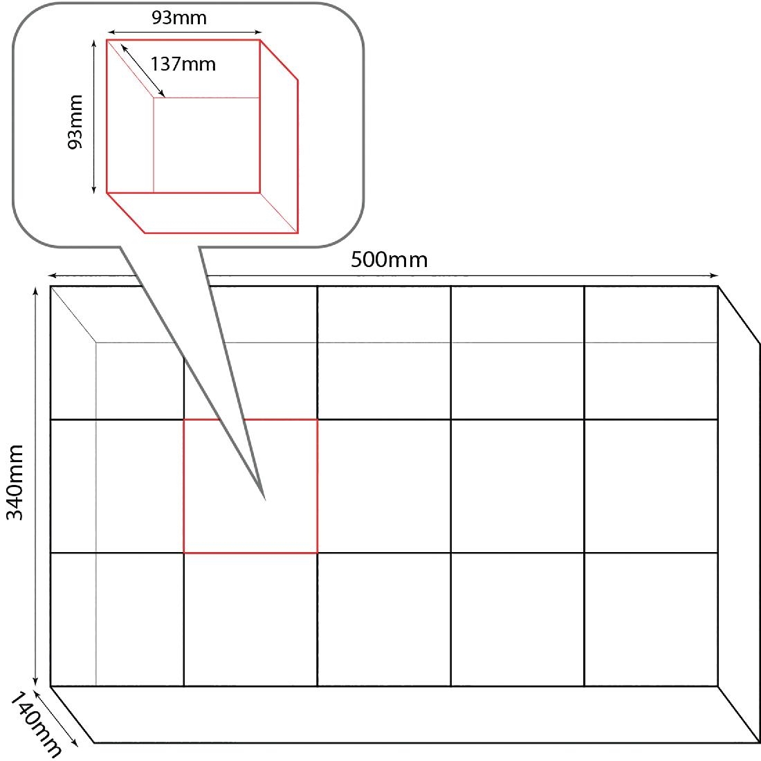 Glass Jack 15 Sections 140(H) x 500(W) x 340(D)mm. Pack quantity: 5