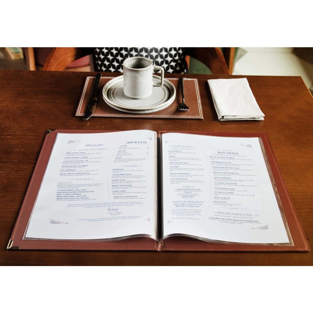 Olympia Upright Acrylic Menu Holder A4 - Catering Centre - Olympia