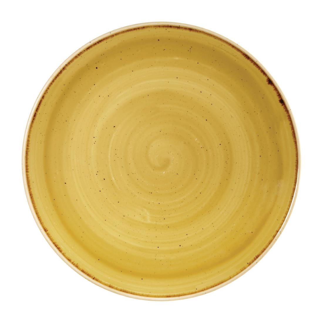 Churchill Yellow Stonecast Evolve Coupe Plates Mustard Seed 324Mm (6 Pack)