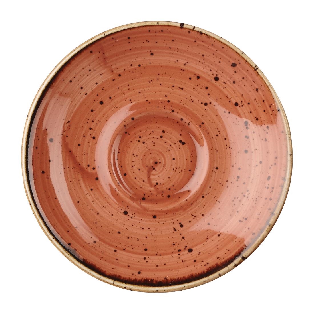Churchill Orange Stonecast Espresso Saucers Spiced 118Mm (12 Pack)