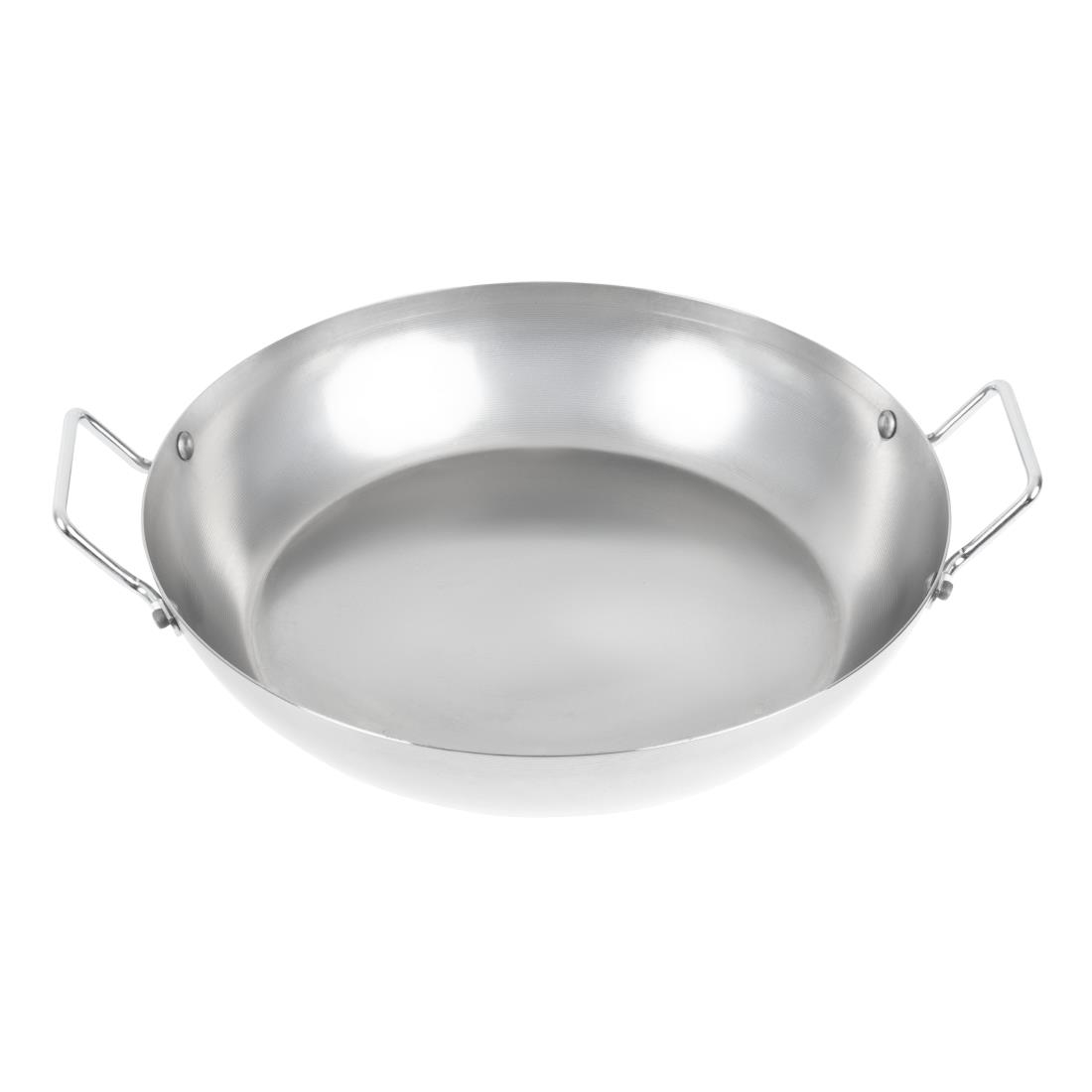 Vogue Silver Carbon Steel Paella Pan 33Cm