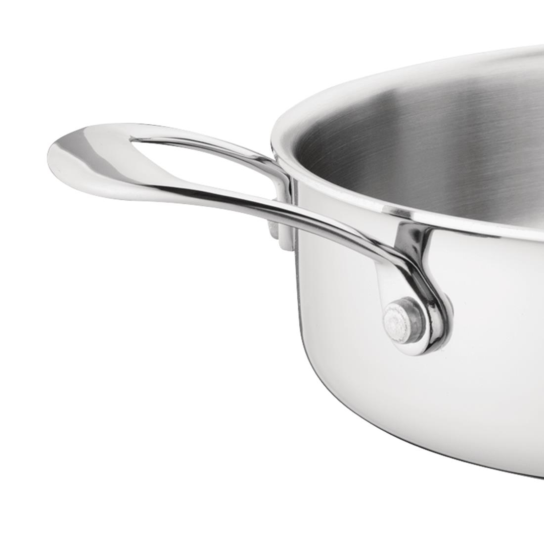 Vogue Stainless Steel & Aluminium Tri-Wall Flared Sauté Pan 20cm