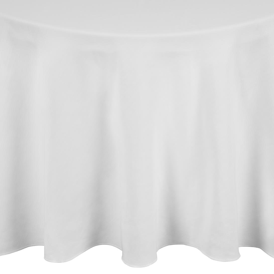 thumbnail image 2 of 8 Ft Fitted Polyester Tablecloth – Ivory – Wedding Banquet Party Cover By GWLinens 2 of 4