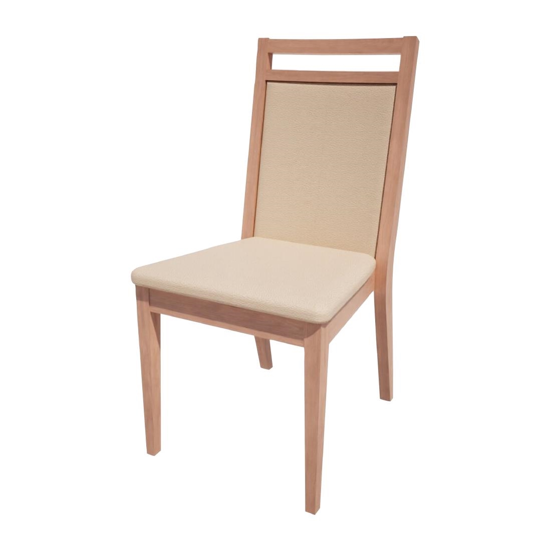 Bolero Bespoke Cream Bia B Stacking Chair In /Beech