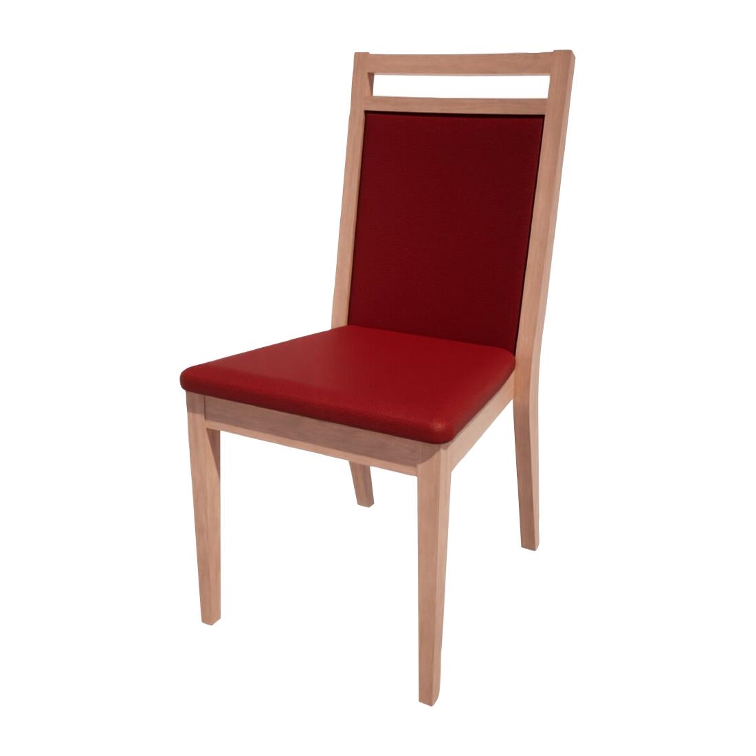 Bolero Bespoke Red Bia B Stacking Chair In /Beech