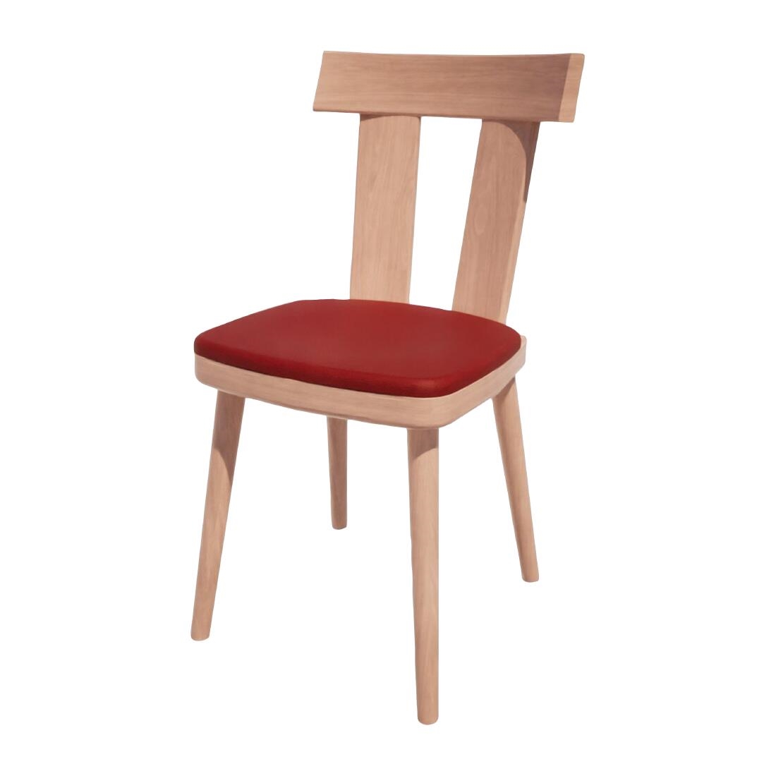 Bolero Bespoke Red Bamba Side Chair /Beech