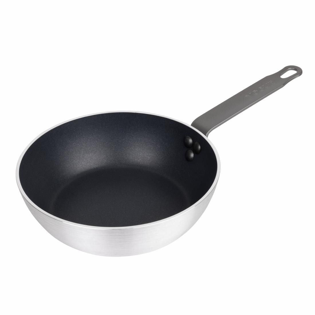 Vogue Silver Aluminium Non-Stick Teflon Platinum Plus Sauté Pan 24Cm