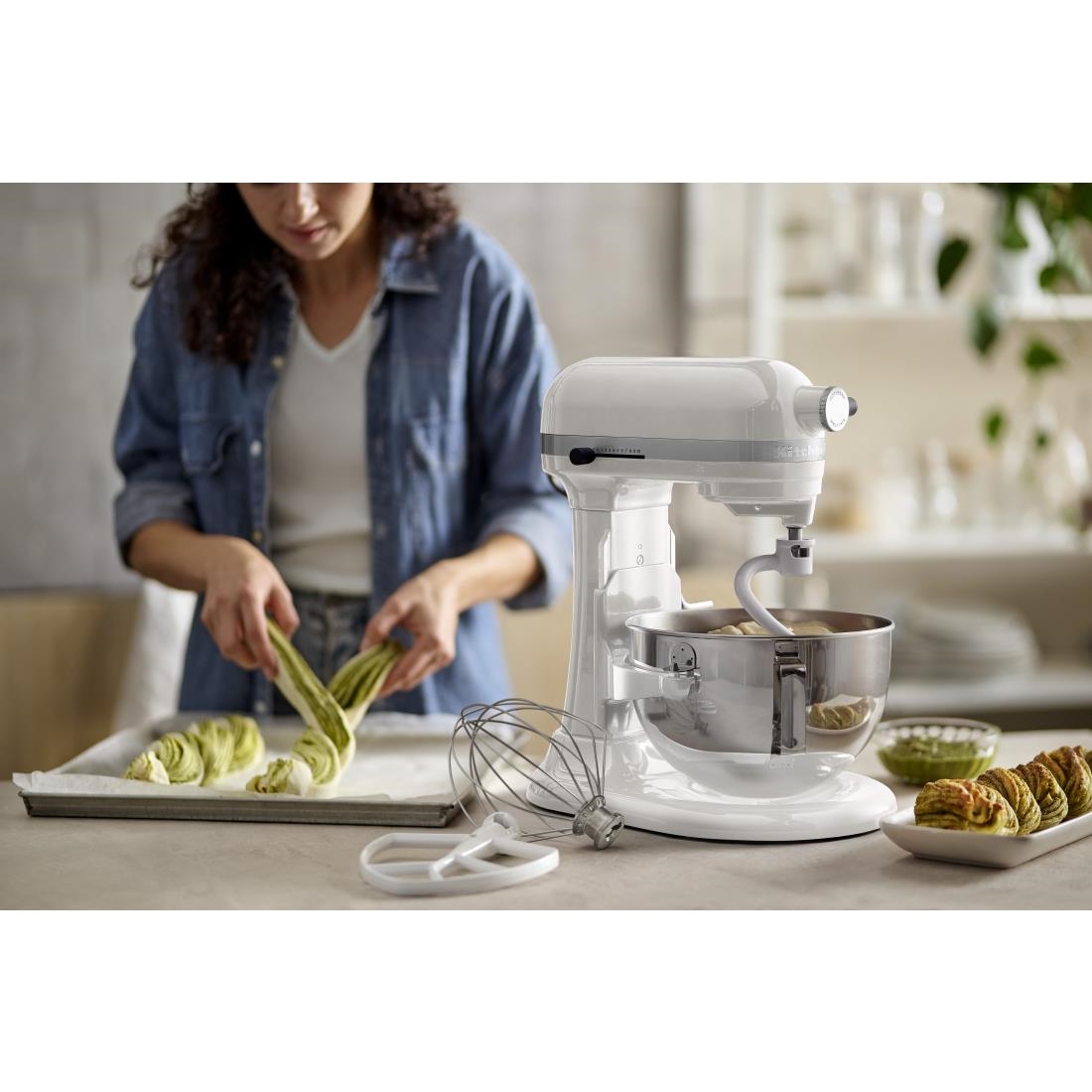 KitchenAid Heavy Duty Stand Mixer 5.2Ltr White - HW778 - Nisbets