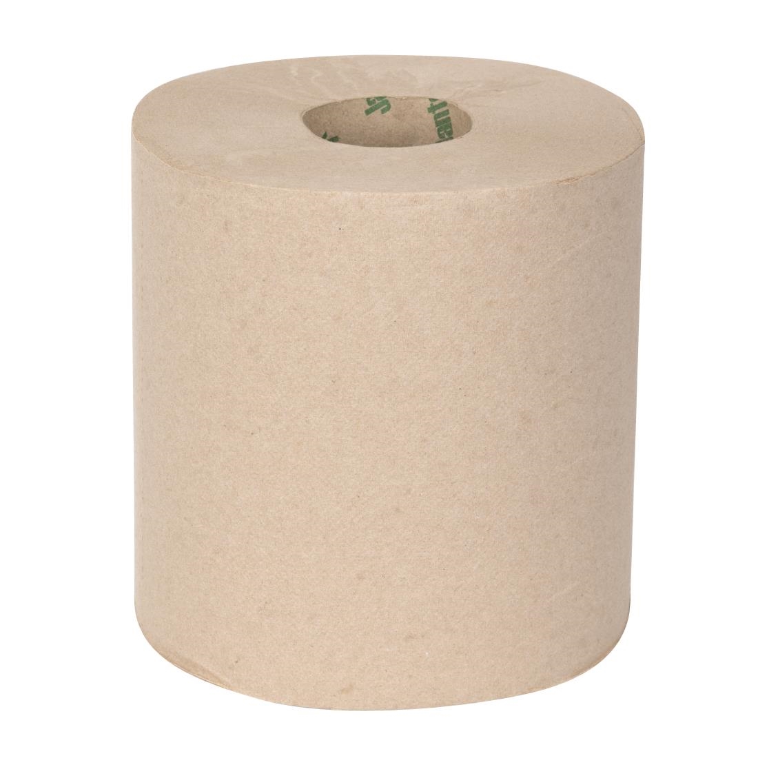 Jantex Brown Green 100% Recycled Centre Feed Roll 2Ply - 120M (6 Pack)