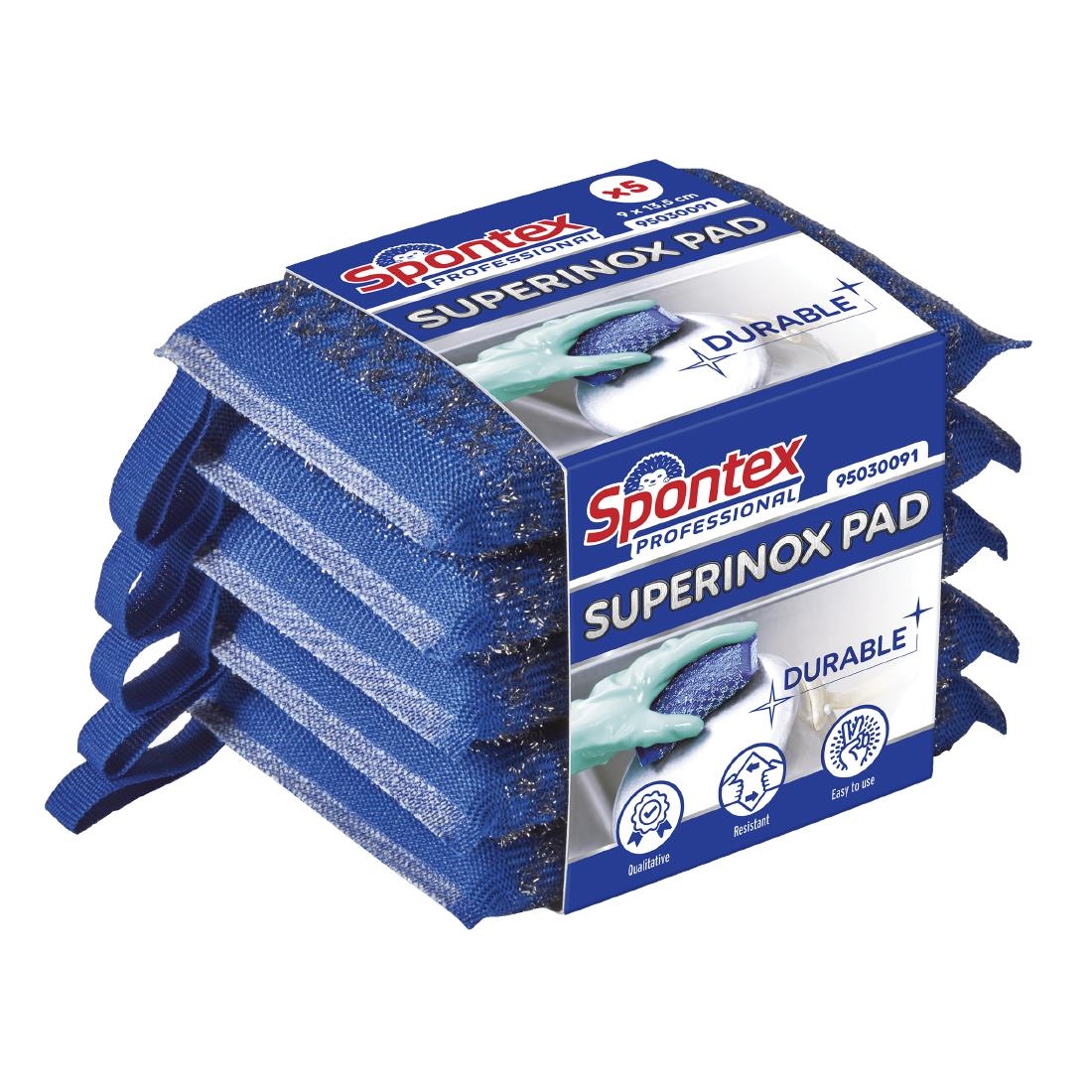 Spontex Superinox Sponge Scouring Pads (5 Pack) - HX954 - Nisbets