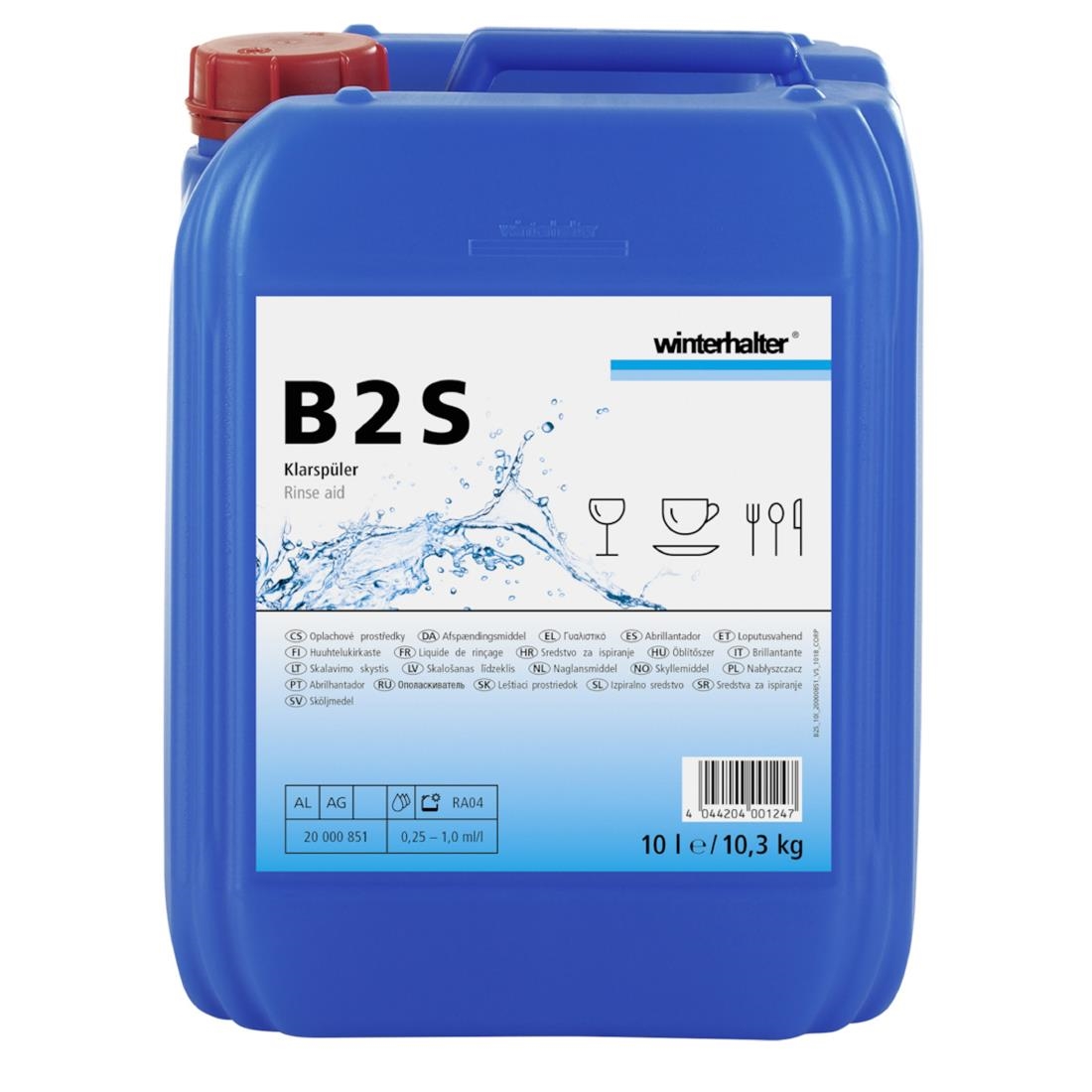 Winterhalter Blue B2s Acidic Rinse Aid 10Ltr