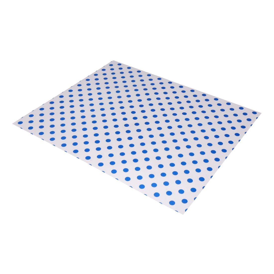 Fiesta Compostable Patterned Burger Wraps Blue Dot 250X300mm (200 Pack)