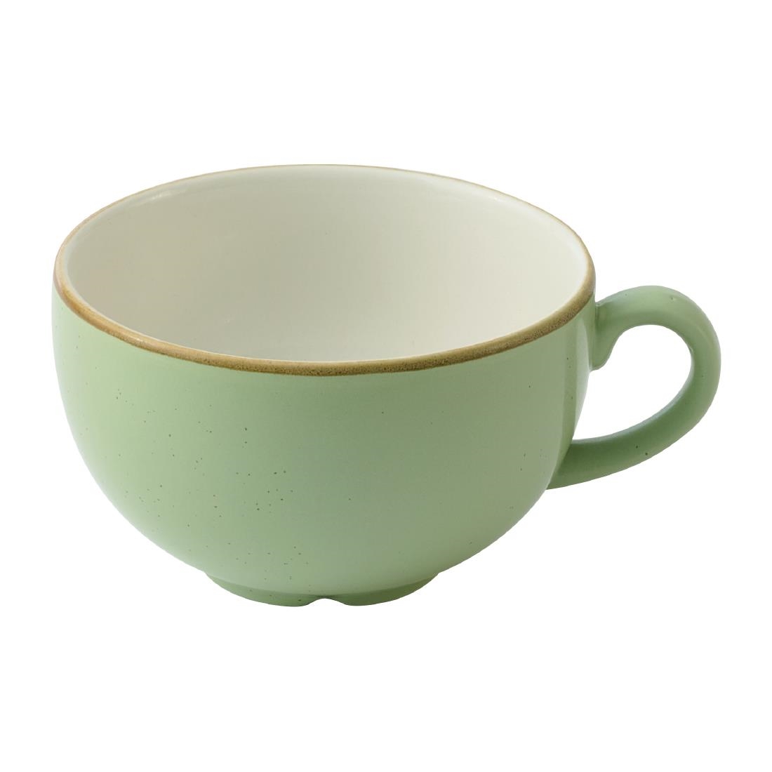 Churchill Super Vitrified Green Churchill Stonecast Sage Cafe Cappuccino Cups 355Ml (12 Pack)
