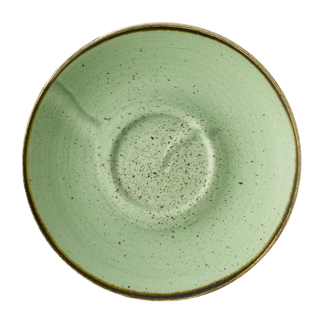 Churchill Super Vitrified Green Churchill Stonecast Sage Cafe Cappuccino Saucers 158Mm (12 Pack)