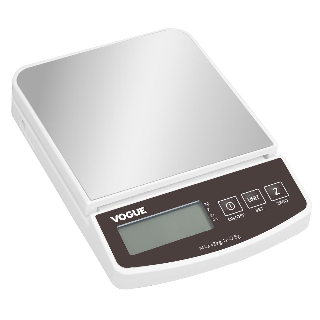 Vogue Silver Electronic Scale 3Kg
