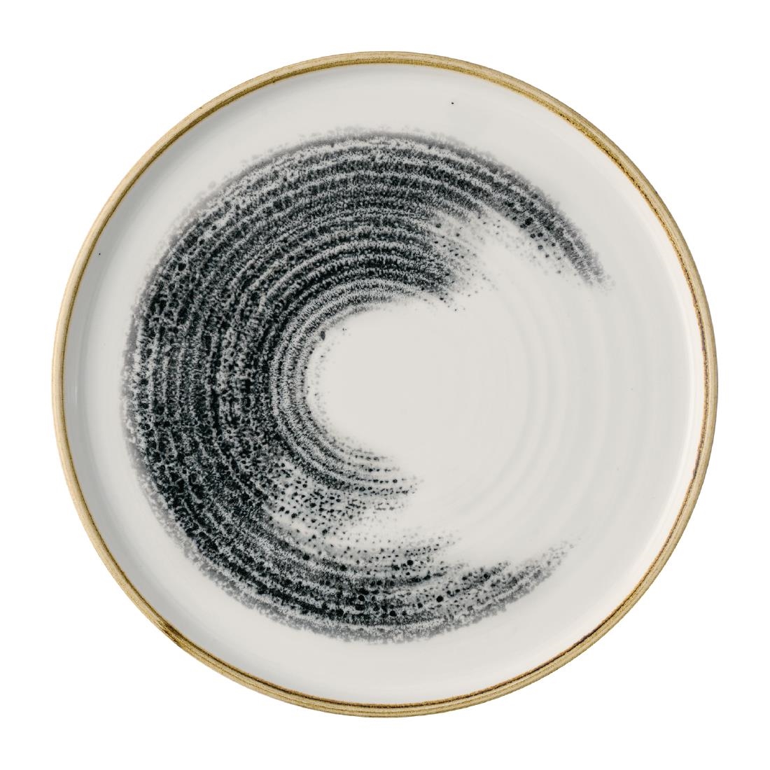 Churchill Super Vitrified Black Churchill Homespun Accents Walled Plates 260Mm (6 Pack)