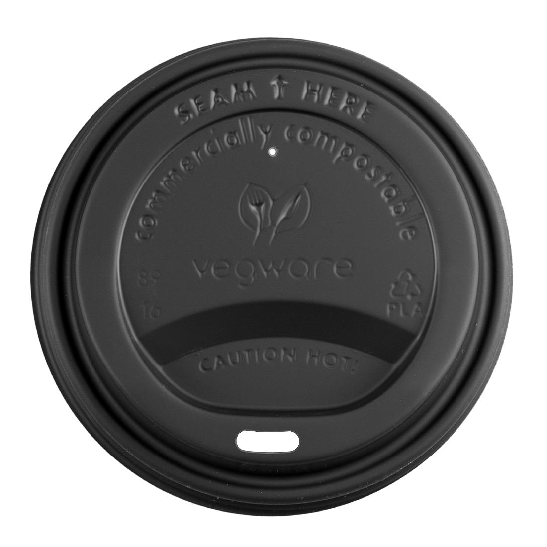 Vegware Black 89-Series Cpla Hot Cup Lids (1000 Pack)