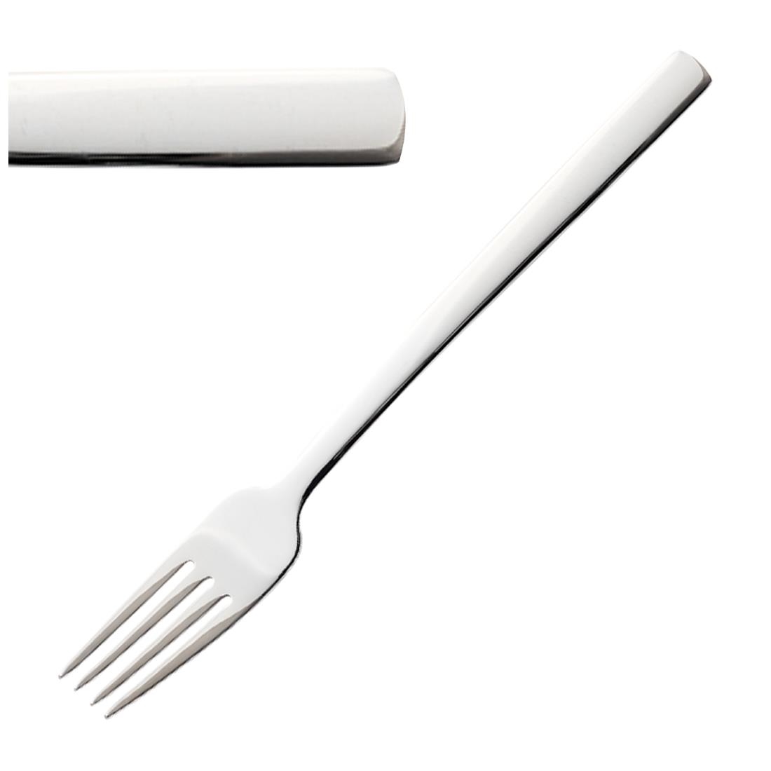 Churchill Silver Linear Cutlery Cake Forks (12 Pack)