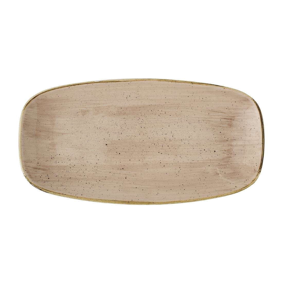 Churchill Super Vitrified Beige Churchill Stonecast Truffle Chef's Oblong Plates 298X152mm (12 Pack)