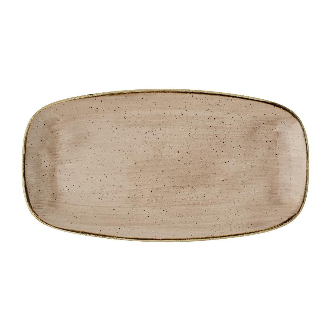 Churchill Super Vitrified Beige Churchill Stonecast Truffle Chef's Oblong Plates 352X187mm (6 Pack)