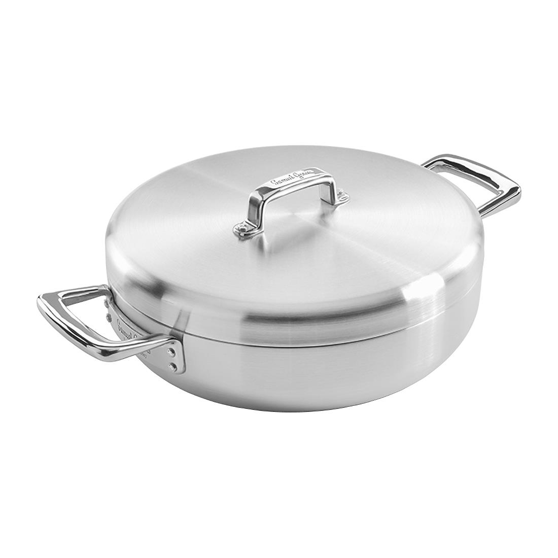 Samuel Groves Silver Urban Stainless Steel Tri-Ply Chefs Pan With Lid 30Cm
