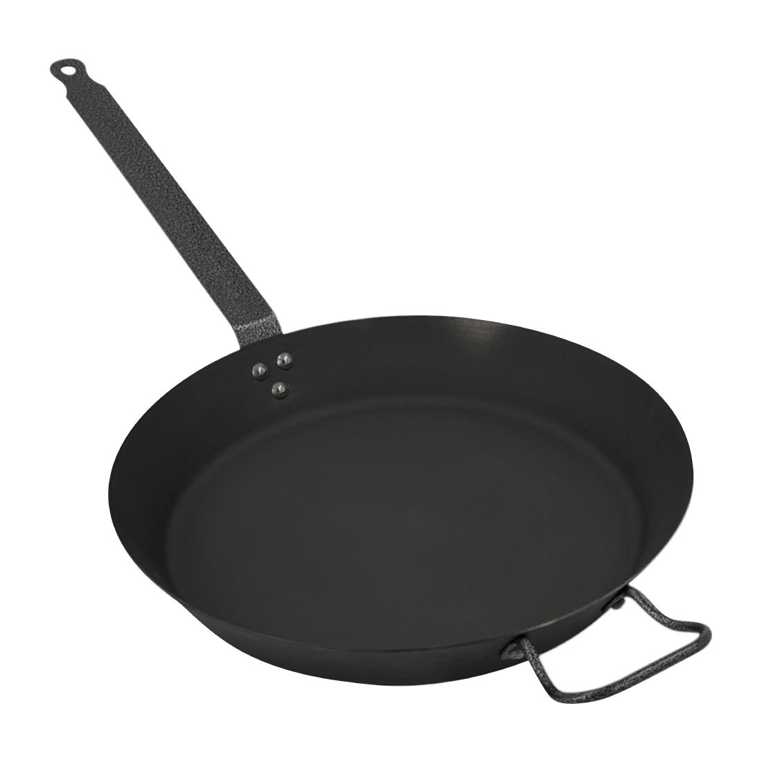 Samuel Groves Black Professional Seasoned Carbon Steel Frying Pan 30Cm