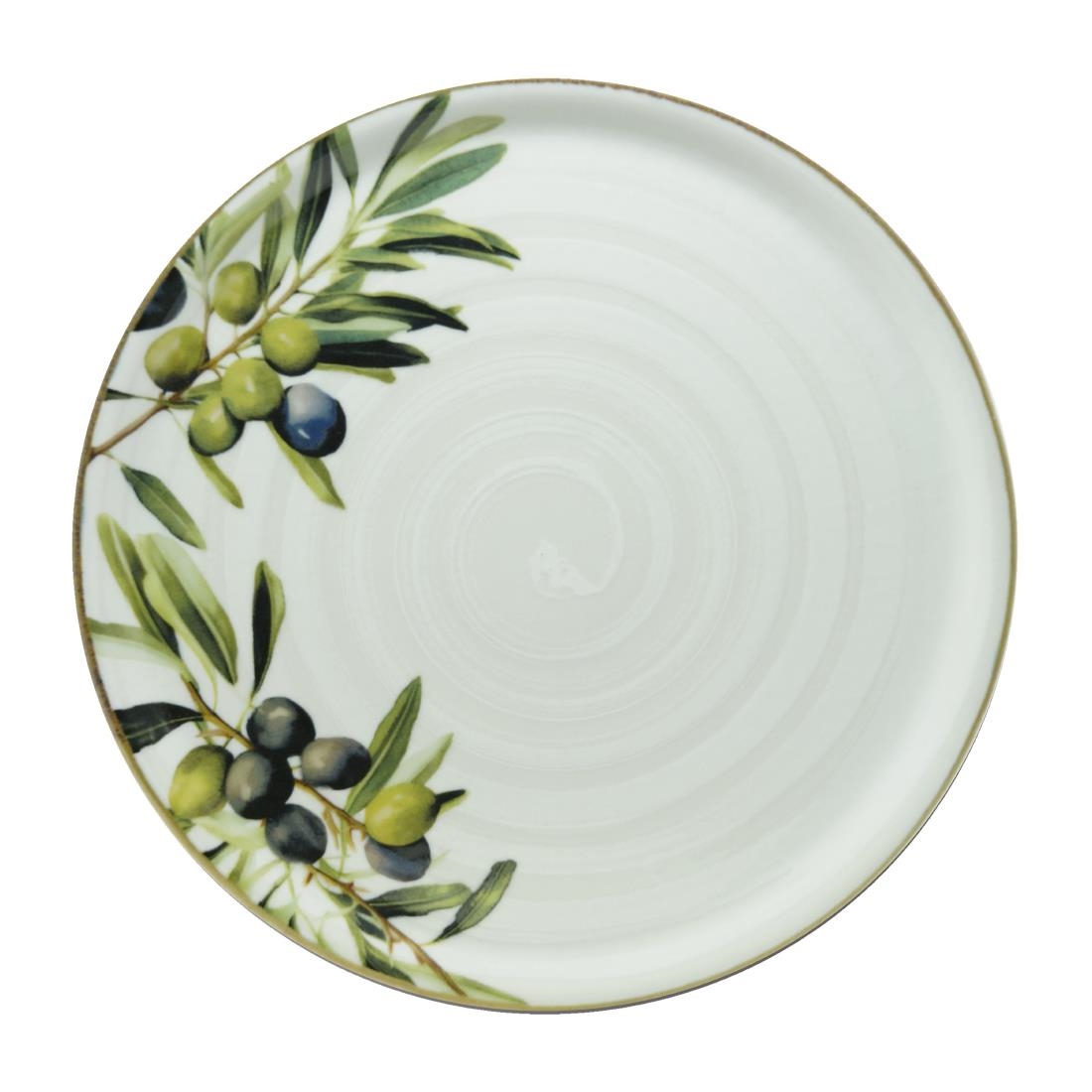 Artis Patterned Saturnia Napoli Pizza Plates Olive 330Mm (6 Pack)