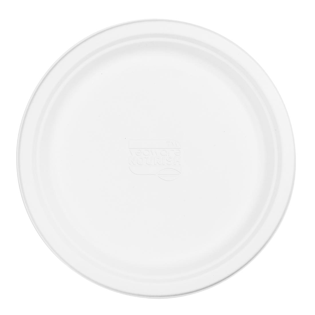 Vegware White Nourish Moulded Fibre Plates 10" (500 Pack)
