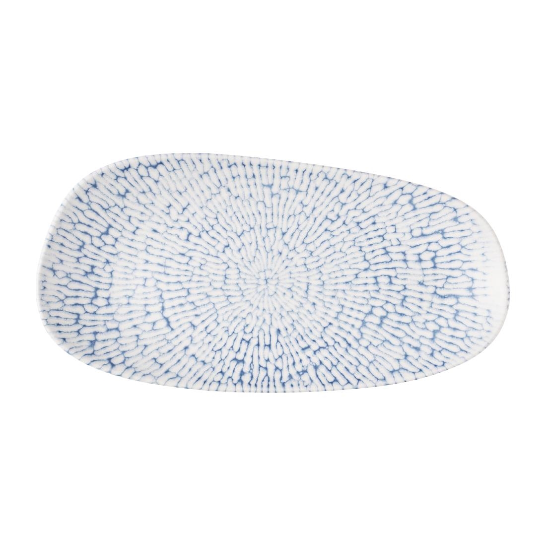 Churchill Super Vitrified Blue Churchill Cascade Opal Oblong Plates Indigo 300X150mm (12 Pack)