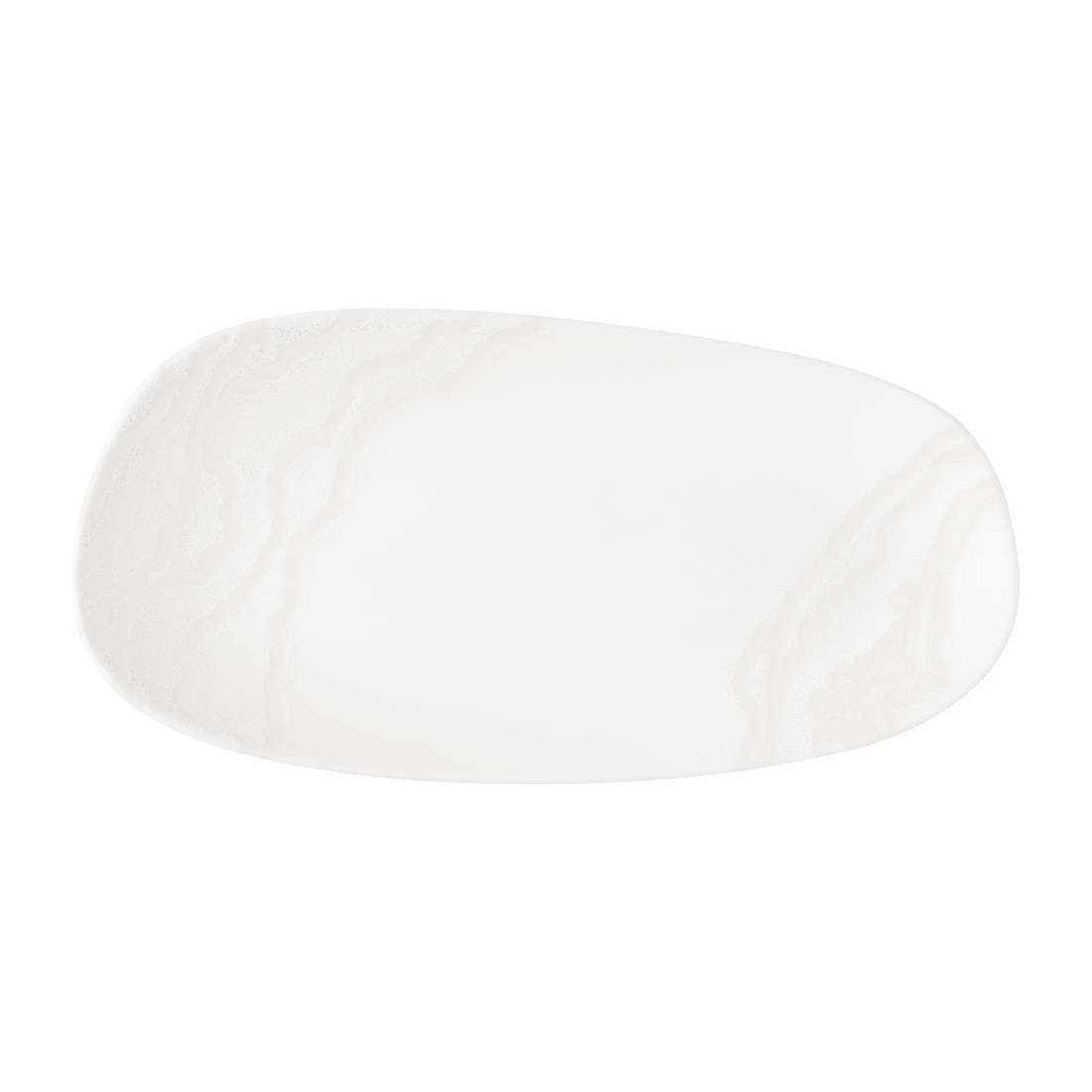 Churchill Super Vitrified White Churchill Tide Organic Oblong Plates Opal 300X150mm (12 Pack)