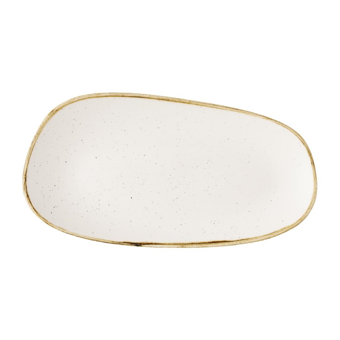 Churchill Super Vitrified White Churchill Stonecast Opal Oblong Plates Barley 350X185mm (6 Pack)