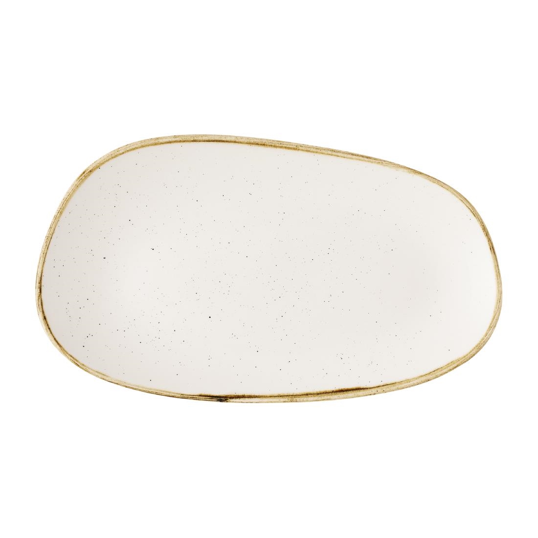 Churchill Super Vitrified White Churchill Stonecast Opal Oblong Plates Barley 260X150mm (12 Pack)